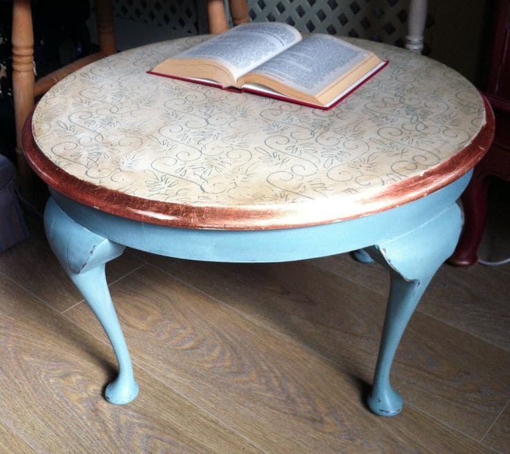 12: Creative Charm: Patterned Tabletop Transformed with Chalk Paint Furniture Ideas