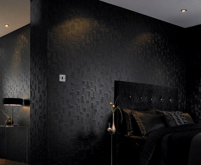 3: Elegant Approach: Enhancing Black Bedroom Furniture with Textured Wallpaper