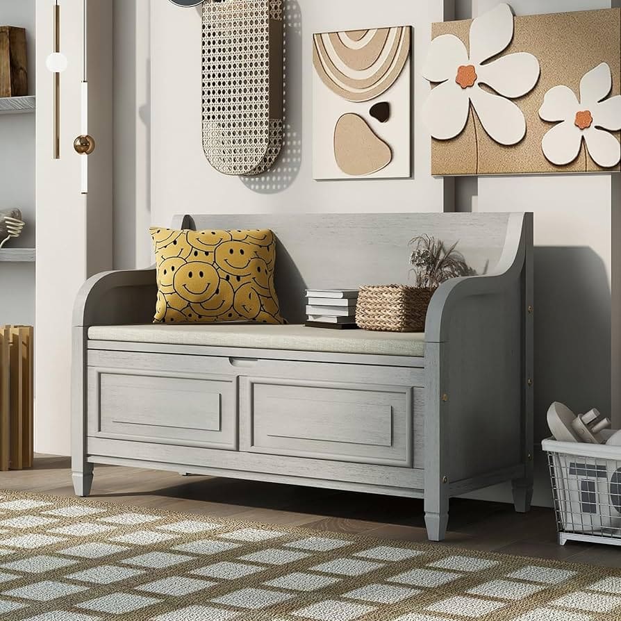 6: Functional Style: Entryway Bench with Storage Solutions