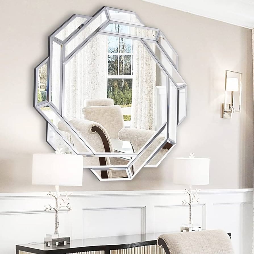 13: Reflective Elegance: Mirrored Accent Furniture for Your Foyer