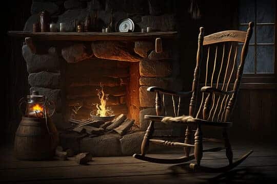 2: Rocking Chair Bliss: Living Room Furniture with Fireplace