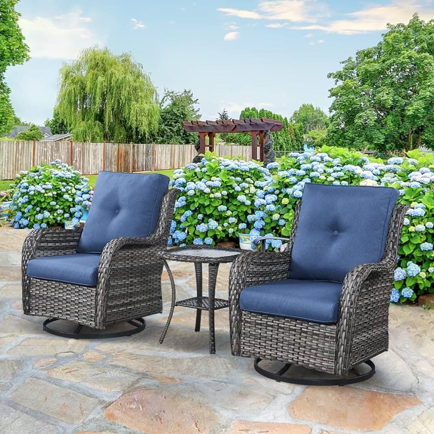 Swivel Serenity Poolside Retreat with Swivel Stylish Chairs 