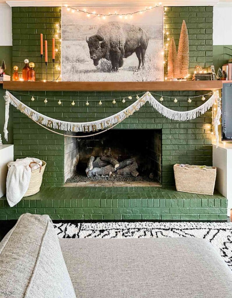 10: Vibrant Brick: Adding Color to Your Fireplace