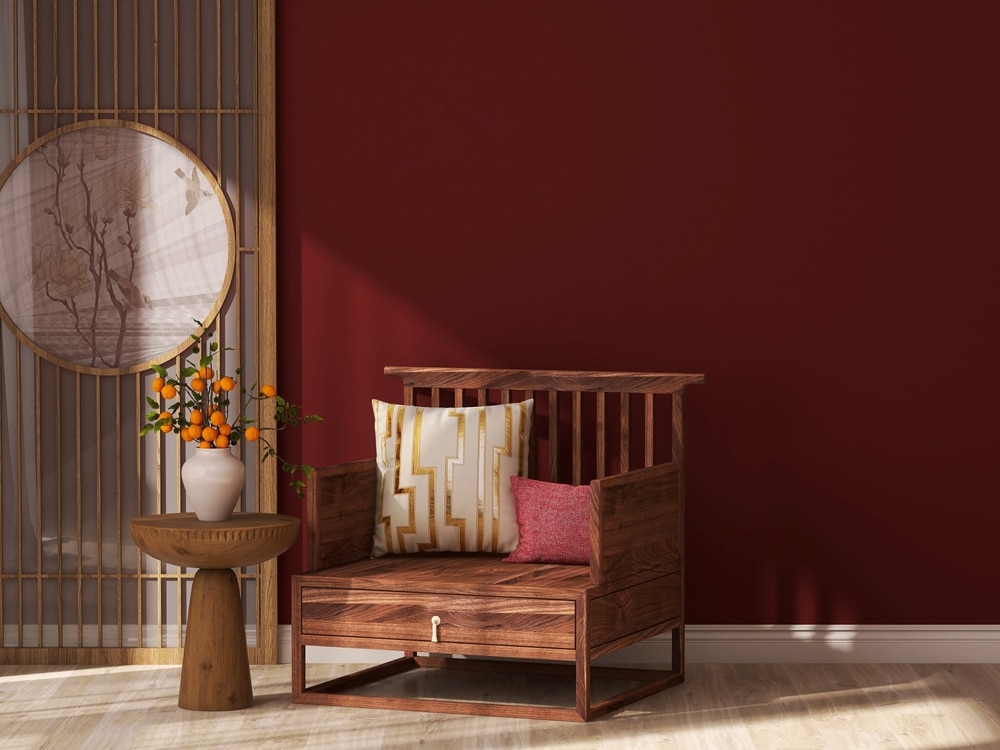 d Render Of Asian Interior Design An Antique Chinese Wooden