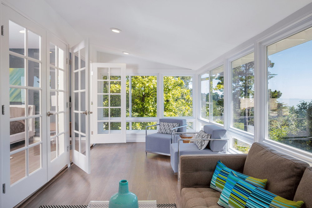 Bright solarium style sunroom off the master suite